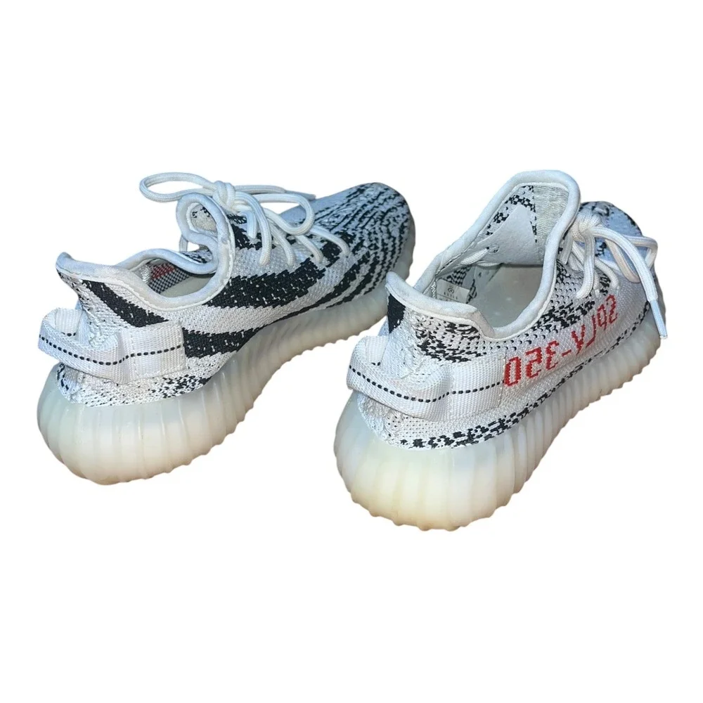 Adidas Yeezy Boost 350 V2 Zebra White Black Red CP9654 Mens 4 Womens 5(5.5) Used